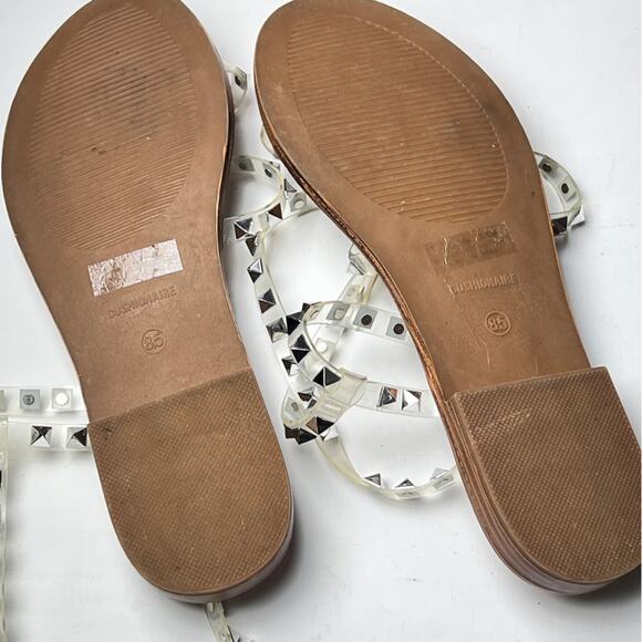 Cushionaire Women’s Tatum Clear Studded Strap Memory Foam Sandals Sz 8.5 - Picture 6 of 8